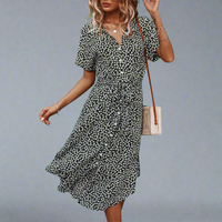 Marzeline | Sommerkleid mit Taillengürtel aus leichter Premium-Baumwolle – Schwarz