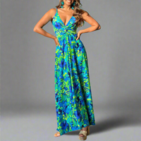 Swenja | Boho Sommerkleid für Eleganz und Komfort – Blaugrün