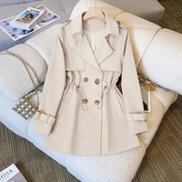 Taillierter Trenchcoat Mit Details Damen – Weiß
