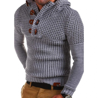Kapuzenpullover aus gestrickter Wolle - GLENDEL – Grau