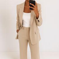 Melanie™ | Zweiteiliger Damenanzug – Beige