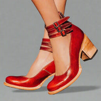 Alwine | Vintage Pumps für eleganten Komfort – Rot