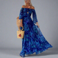 Lieberta | Florales Maxikleid mit Boho-Charme – Blau