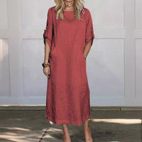 Liesbeth™ | Elegantes Kleid mit Taschen – Rot