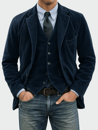 Steffen | 2-teiliges Set: Blazer und Weste – Blau