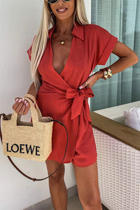 Catalina | Kurzärmeliger Jumpsuit – Rot