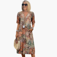 Maja | Blumenkleid – Beige