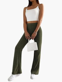 Fee | Lange Casual-Hose mit Hoher Taille – Grün