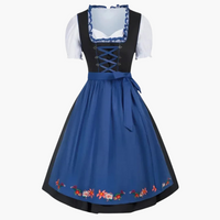 Spitzen-Dirndl kleid für Damen - Oktoberfest 2025 – Marine Blau