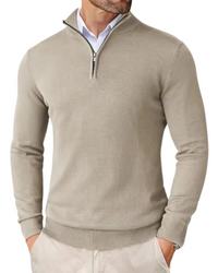 Romeo | Strickpullover mit Reißverschluss – Beige