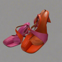 Zunilda | Elegante Tabi-Sandalen mit Hohem Absatz – Orange und Rosa