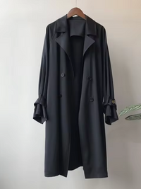 Trenchcoat Damen | Doppelreihe Mit Reverskragen – Schwarz