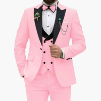 Stylisher Slim Fit Anzug - moderner Look für Herren zur Hochzeit – Rosa