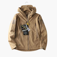 Herren Kapuzenjacke mit Reißverschluss und Ärmeltaschen – Khaki