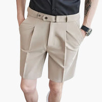 Herren Sommer Shorts mit Bundfalten und Gürtelschlaufen – Khaki