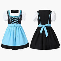 Besticktes Dirndl kleid für Mädchen - Oktoberfest 2025 – Blau