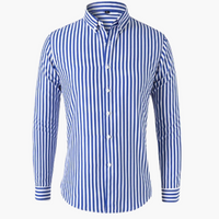 Gestreiftes Langarmhemd – Herren Freizeithemd mit Streifen – Blau