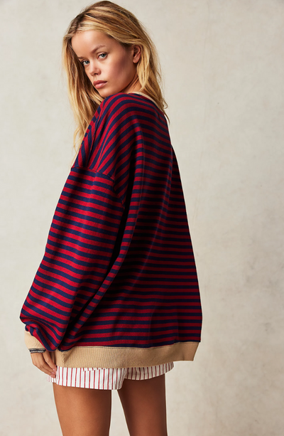 ALINA - GESTREIFTER LOOSE-FIT PULLOVER