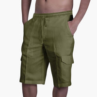 Herren Cargo Shorts mit Kordelzug und Taschen für den Sommer – Grün