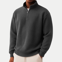 Shachar - Lässiger Sweater mit Reißverschluss – Schwarz