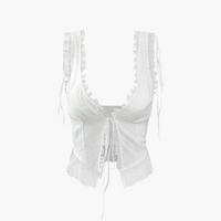 Elegantes V-Ausschnitt Top - Damen Oberteil für den Sommer – Weiß