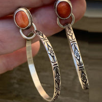 Boho-Ohrringe Vintage Onyx – Rot