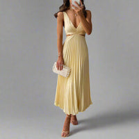 Zanna | Elegante Wickelrobe für den Sommer – Gelb