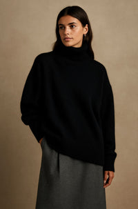 Eva | Feiner Kaschmirpullover Damen stilvoll – Schwarz
