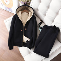 Nadine - Stilvolles und warmes Hosen-Set – Schwarz