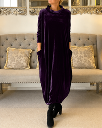 Zalinia - Kleid mit stilvollem Rundhalsausschnitt – Lila