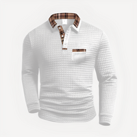 Morris - Stilvolles Langarm-Poloshirt – Weiß