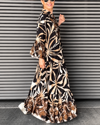 Zeudi - Elegantes Boho-Kleid – Khaki