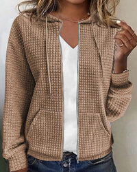 Stylischer Kapuzenpullover für Damen | Langarm – Khaki