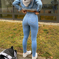 Leyza - Schicke eng geschnittene Jeans – Hellblau