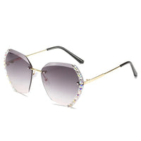 Damen Modisch Geometrisch Stil Sonnenbrille | Übergröße – Grau