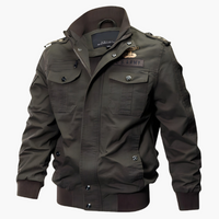 Herren Bomberjacke mit Reißverschluss und Klappentaschen – Oliv