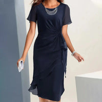 Arletta - Softtouch-Kleid mit geraffter Taille – Marine