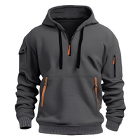 Burton - Moderner Hoodie mit halbem Reißverschluss – Dunkelgrau