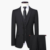 Formeller 3-teiliger Anzug für Herren - Klassischer Stil – Schwarz