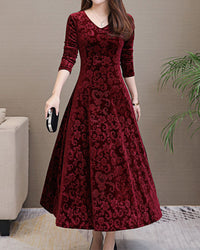 Lieselotte | Elegantes Kleid – Weinrot