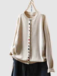 Callie™ - Strickjacke mit Bunten Knöpfen – Beige
