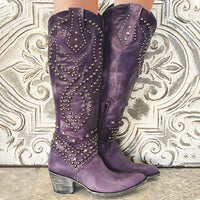 Damen Kniehohe Cowboystiefel | Elegante – Lila