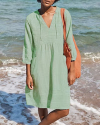 Nerissa - V-Ausschnitt Freizeitkleid – Grün