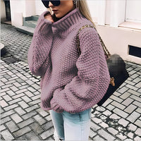 Brooke - Bequemer Rollkragenpullover – Lila