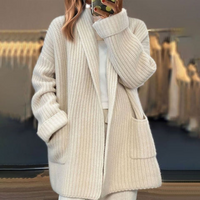 Hyrella | Lässige Strickjacke – Cremeweiß