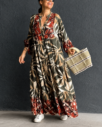 Zeudi - Elegantes Boho-Kleid – Rot