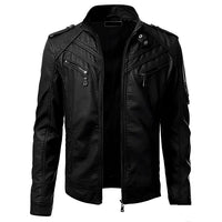 Herren Stilvolle Premium Bikerjacke | Mehrere Taschen – Schwarz