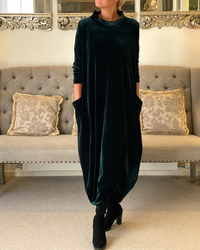 Zalinia - Kleid mit stilvollem Rundhalsausschnitt – Grün