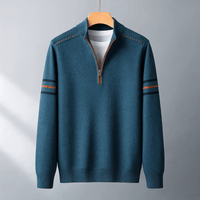 Lukas | Herren Pullover modern mit Halbreißverschluss – Blau