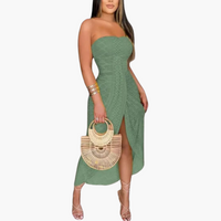Besticktes Midikleid für Damen – Elegantes Sommerkleid – Grün